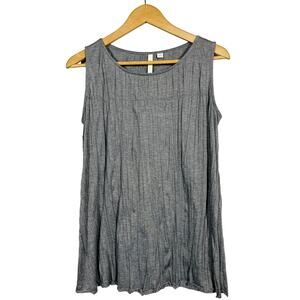 Pure Jill Loose Tank Draped Casual Sleeveless Top Gray - XS